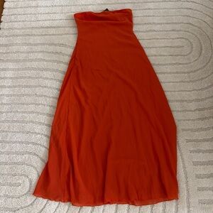 NWT pretty little thing burnt orange tube maxi dress